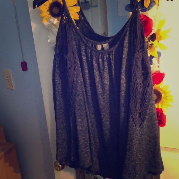 Blue cold shoulder blouse - Picture 1 of 3